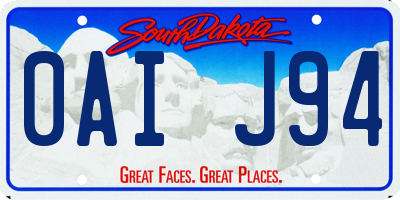 SD license plate 0AIJ94