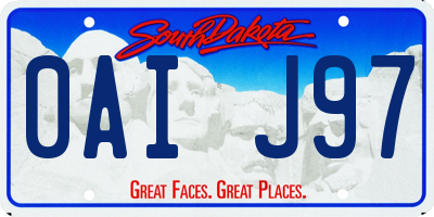 SD license plate 0AIJ97