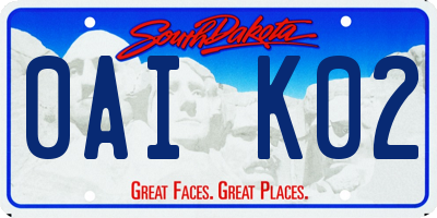 SD license plate 0AIK02