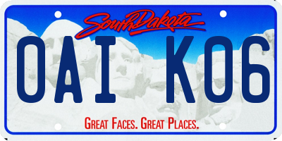 SD license plate 0AIK06