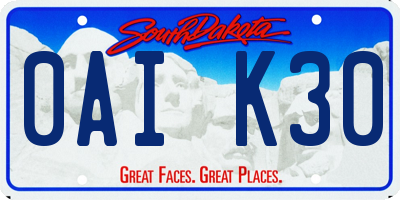 SD license plate 0AIK30