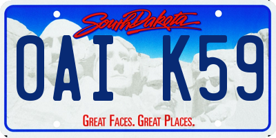 SD license plate 0AIK59