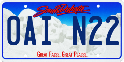 SD license plate 0AIN22