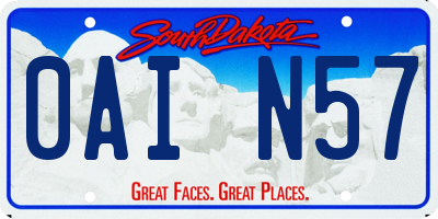 SD license plate 0AIN57