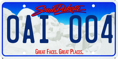 SD license plate 0AIO04