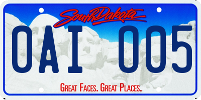 SD license plate 0AIO05