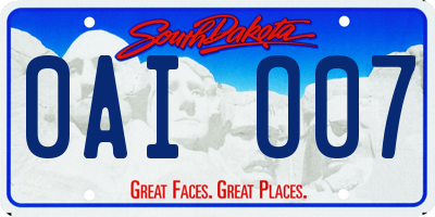 SD license plate 0AIO07