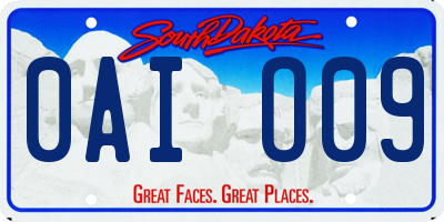 SD license plate 0AIO09
