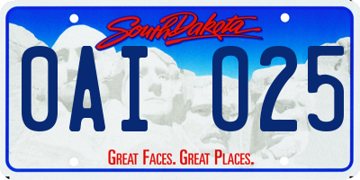 SD license plate 0AIO25