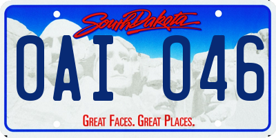 SD license plate 0AIO46