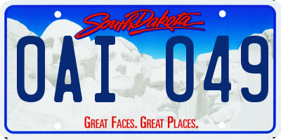 SD license plate 0AIO49