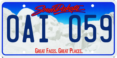 SD license plate 0AIO59