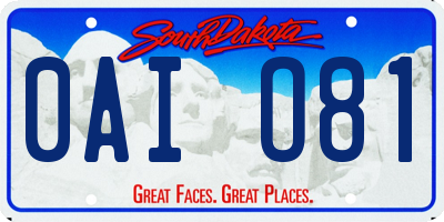 SD license plate 0AIO81
