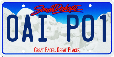 SD license plate 0AIP01