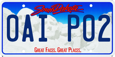 SD license plate 0AIP02