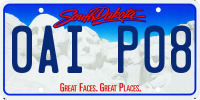 SD license plate 0AIP08