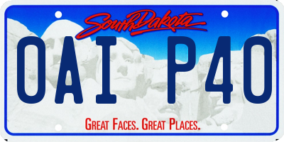 SD license plate 0AIP40