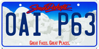 SD license plate 0AIP63