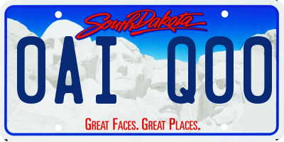 SD license plate 0AIQ00