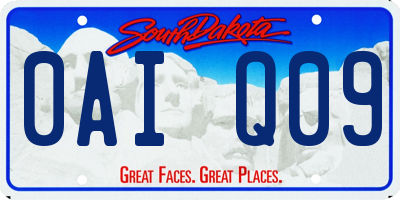 SD license plate 0AIQ09