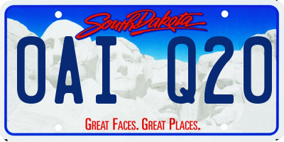 SD license plate 0AIQ20