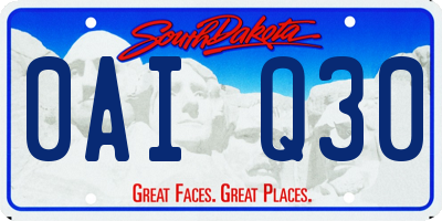 SD license plate 0AIQ30