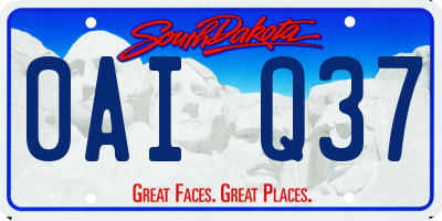 SD license plate 0AIQ37