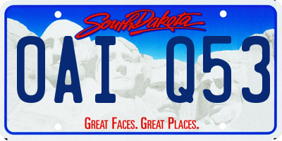 SD license plate 0AIQ53