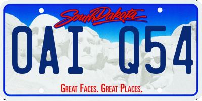 SD license plate 0AIQ54