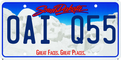 SD license plate 0AIQ55