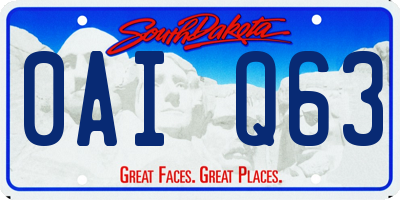 SD license plate 0AIQ63