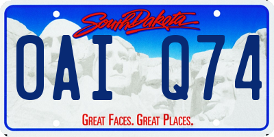 SD license plate 0AIQ74