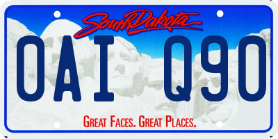 SD license plate 0AIQ90