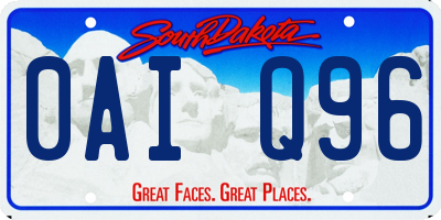 SD license plate 0AIQ96