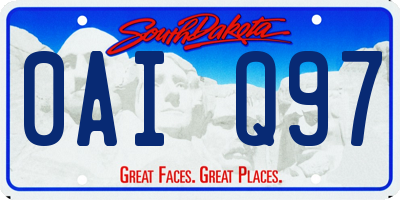 SD license plate 0AIQ97