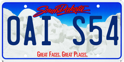 SD license plate 0AIS54