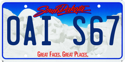 SD license plate 0AIS67