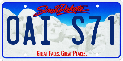 SD license plate 0AIS71