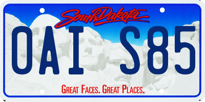 SD license plate 0AIS85