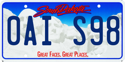 SD license plate 0AIS98