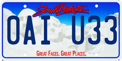 SD license plate 0AIU33