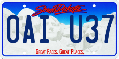 SD license plate 0AIU37