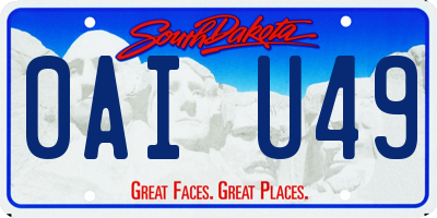 SD license plate 0AIU49
