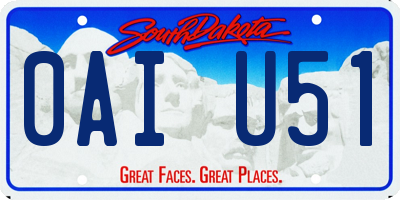 SD license plate 0AIU51