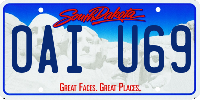 SD license plate 0AIU69