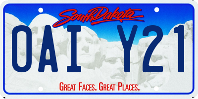 SD license plate 0AIY21