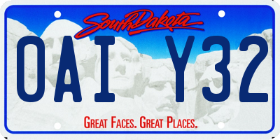 SD license plate 0AIY32