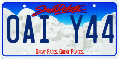 SD license plate 0AIY44