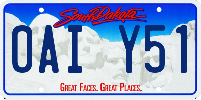 SD license plate 0AIY51