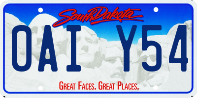 SD license plate 0AIY54